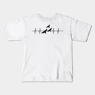 heart beat- birds Kids T-Shirt